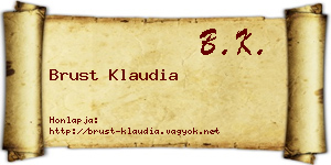 Brust Klaudia névjegykártya